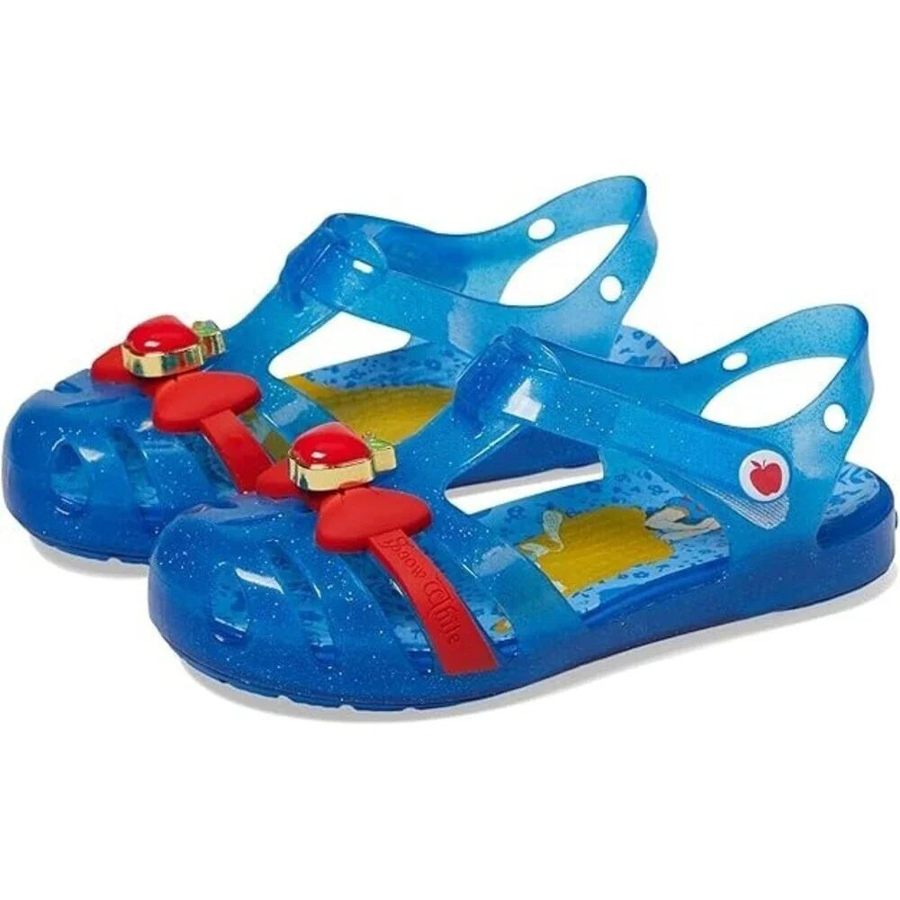 Crocs Snow White Isabella 209677-4JL Sandals Toddler US 4 Blue Red Cutout ZAP526